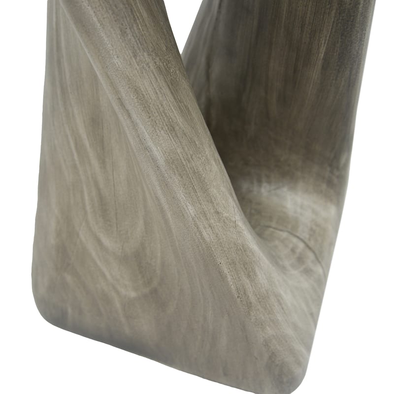 Twist Shape Side Table Lightweight Concrete End Table Decorative Accent Table, Garden Stool Table for Outdoor Indoor