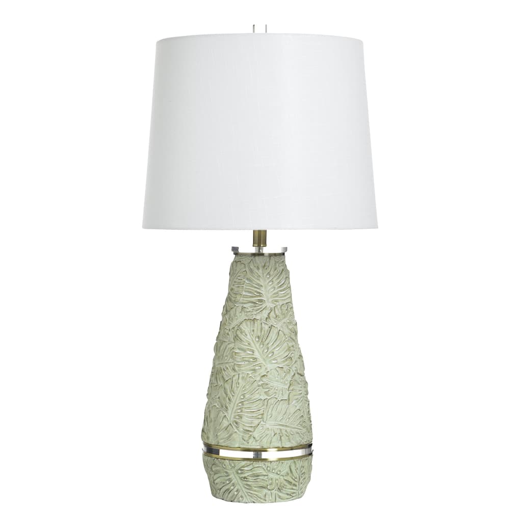 StyleCraft Poly Table Lamp - Tropic Sage - White Shade
