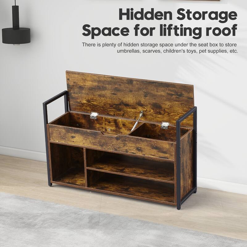 39"Shoe Storage Bench with Cushion