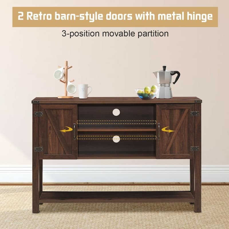 TV Storage Cabinets with Bottom Shelf - 52" x 15.5" x 35" (L x W x H)