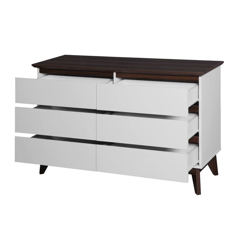 Dresser for Bedroom with 6 Drawers, Wide Chest of Drawers Storage Organizer