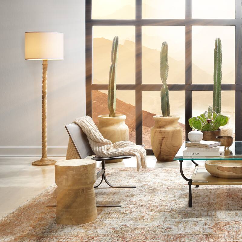 Jamie Young Barley Twist 1-Light Mango Wood Floor Lamp