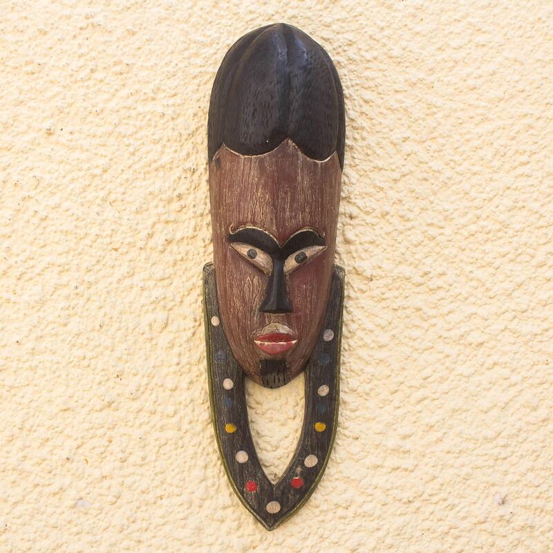 Novica Handmade Okwantwefo African Wood Mask