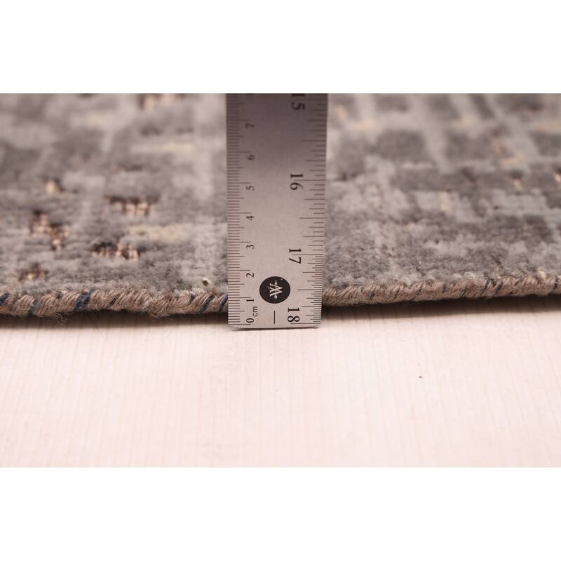 ECARPETGALLERY Hand-knotted Elysian Grey Wool Rug - 9'1 x 11'10