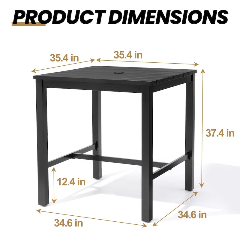 3/5-Piece Set Outdoor Patio Swivel Bar Stools Set Aluminum Sunbrella Textilene Sling Bar Stools and Table