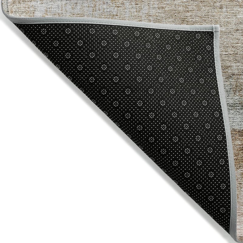 Machine Washable Indoor/ Outdoor Abstract Contemporary Chantille Rug