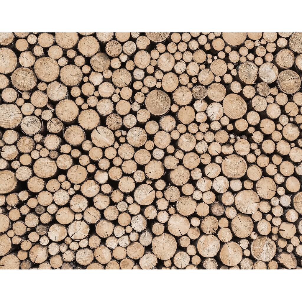 Global Fusion Wooden Logs 6-Panel Wall Mural