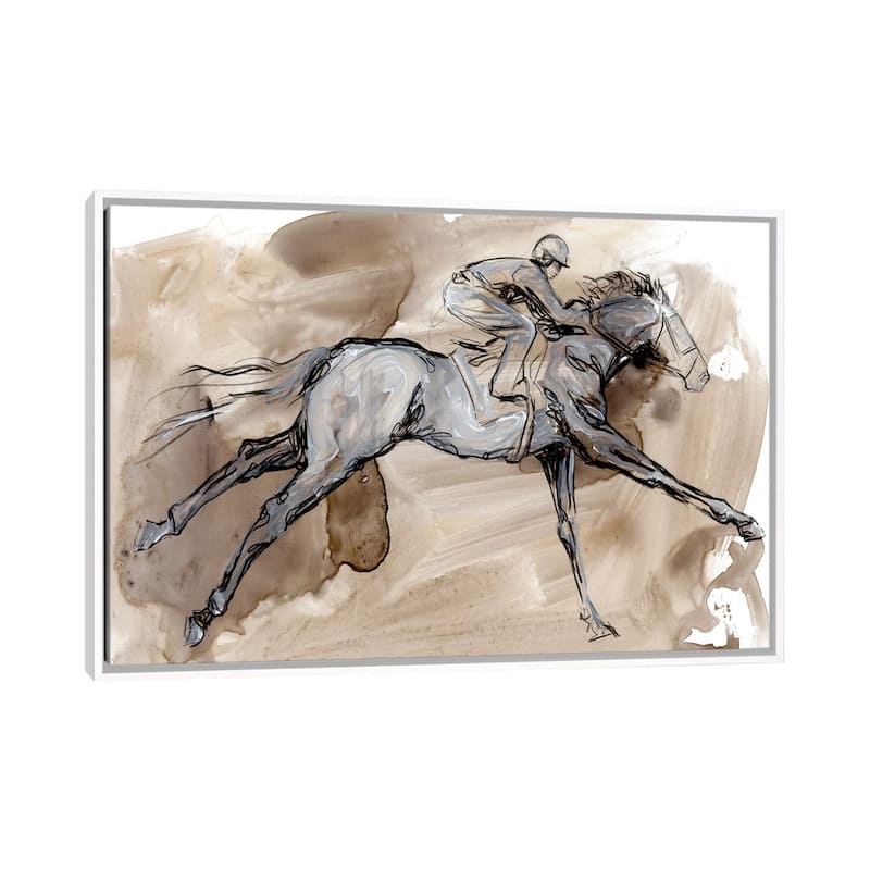 iCanvas "Off to the Races I" by Jennifer Paxton Parker Framed Canvas Print - White - 18x26