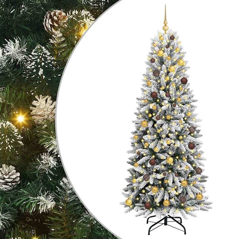 vidaXL Artificial Christmas Tree with 150/300 LEDs White