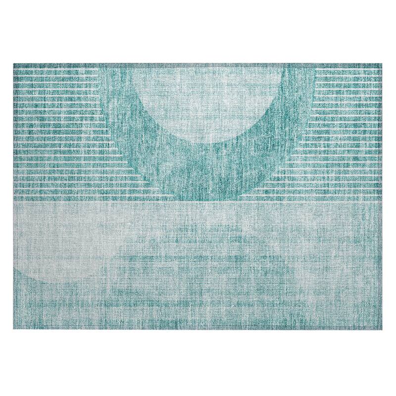 Machine Washable Indoor/ Outdoor Chantille Contemporary Geo Rug