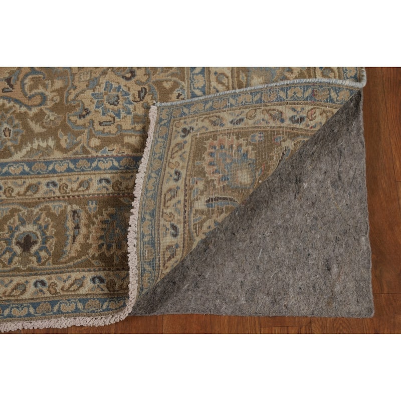 Traditional Mashad Persian Vintage Area Rug Handmade Wool Carpet - 6'2" x 9'3"