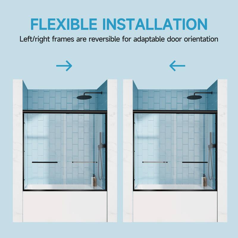 Aluminum Frame Double Sliding Shower Door