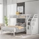 preview thumbnail 17 of 29, Cottage Concise Style Twin over Full Loft Bed with Storage Staircase,Solid Wood Versatile Bed with Full-Length Guardrail