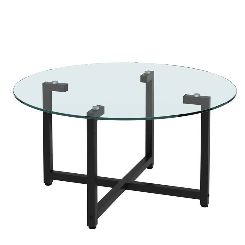 Round Glass Coffee Table Modern Simple Side Center Table Living Room Bed Bath & Beyond 39405805