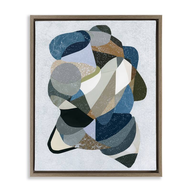 Stupell Fluid Movement Geometrics Framed Floater Canvas Wall Art Design By Coco Good - 17 x 21 - Brown