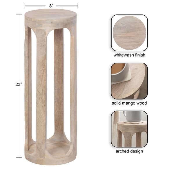 dimension image slide 4 of 8, Kate and Laurel Dahl Wood Drink Table