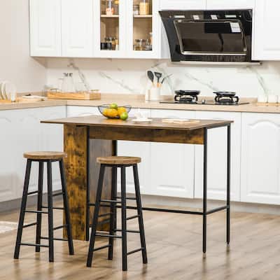 Extendable Bar Table Storage Foldable Counter Height Table