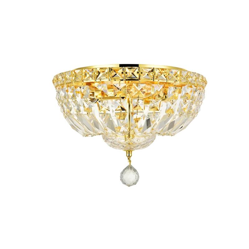 Somette Gold Four-light Flush Mount Fixture - Chrome Chandelier