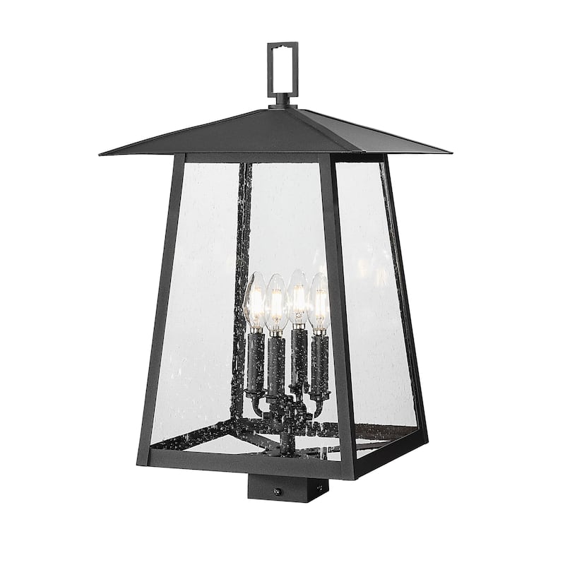 Rainer 4 Light Outdoor Post Mount Fixture in Black