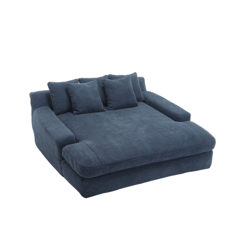 2-seater lazy sofa With 5 back pillows,Comfy Sofa- Deep Seat Couch for Living Room