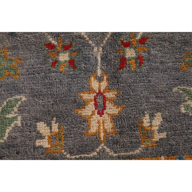 All-Over Gray Floral Kazak Oriental Accent Rug Handmade Wool Carpet - 3'4"x 5'0"