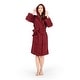 preview thumbnail 40 of 38, Luxury Hooded Terry Cotton Unisex Bathrobe Collection L - Red