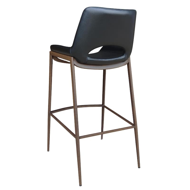 Contemporary Faux Leather and Metal 30" Bar Stool
