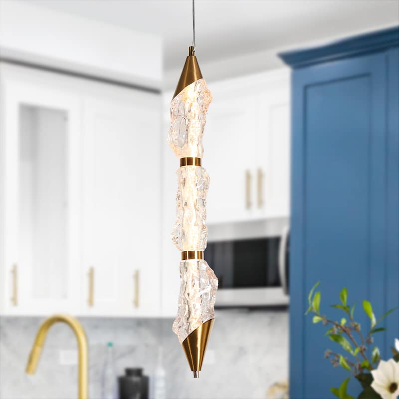Modern LED 1-Light Gold Pendant Light for Kitchen Island Dining Room