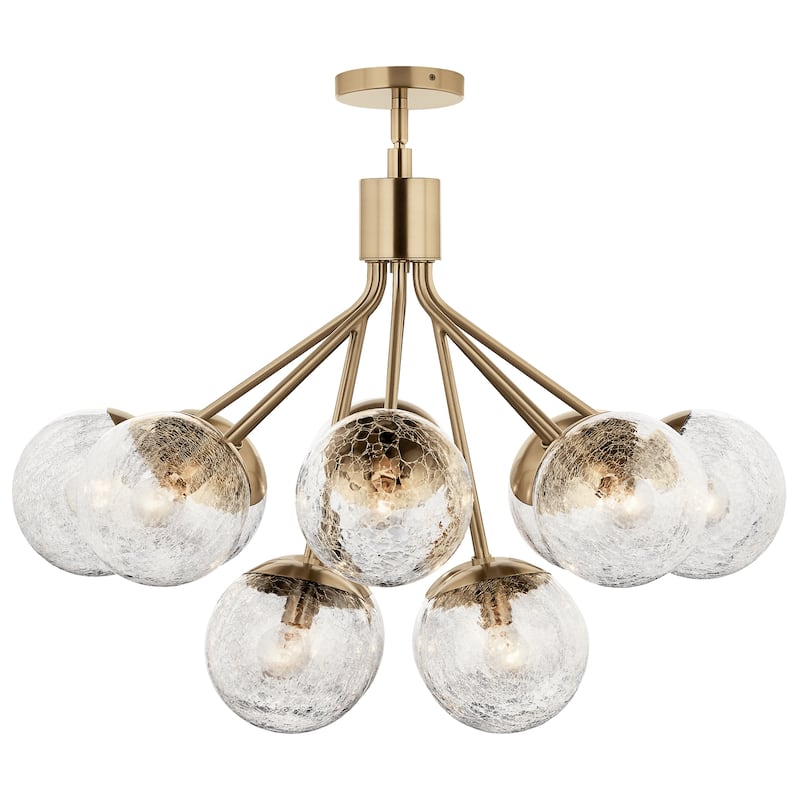 Kichler Lighting Silvarious Crackle Glass Convertible Chandelier