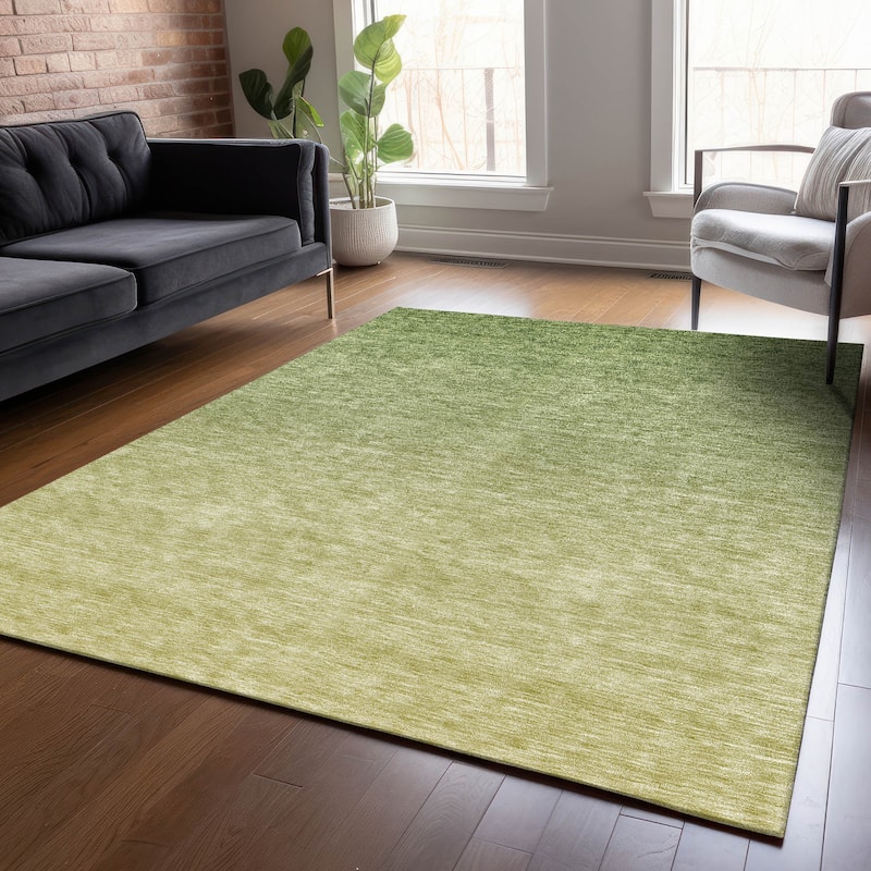 Machine Washable Indoor/ Outdoor Chantille Solid Ombre Rug