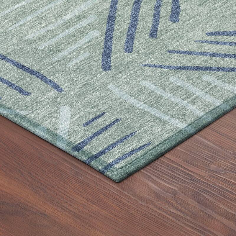 Machine Washable Indoor/ Outdoor Geo Dia Chantille Rug
