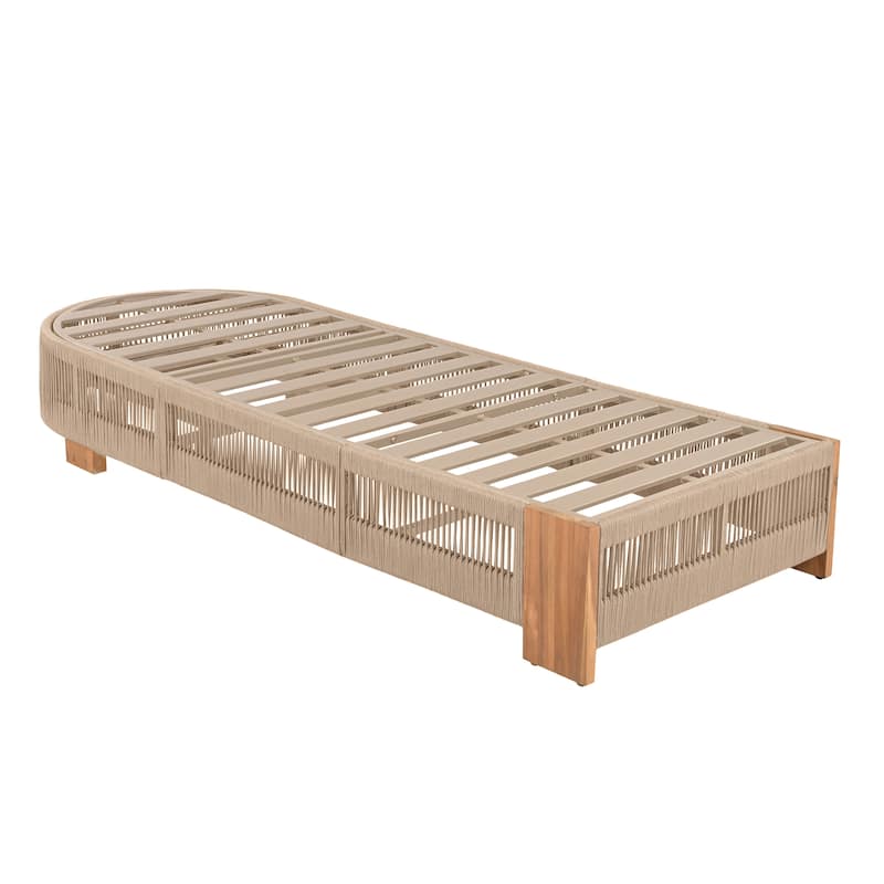Christopher Knight Home - Eulalia Acacia Wood Outdoor Chaise Lounge With Cushion And 1 Table.