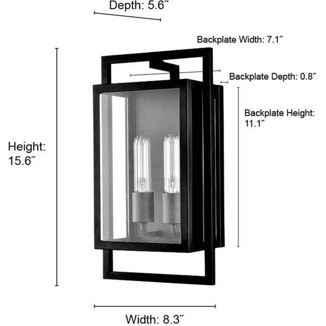 Millennium Lighting 270002 Agatha 2 Light 16" Tall Outdoor Wall Sconce