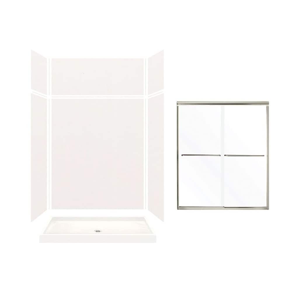 Transolid Expressions 60-in X 32-in X 96-in Glue to Wall Shower Kit - 32" x 60" x 96"