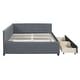 preview thumbnail 6 of 98, L-Shaped Backrest Daybed Upholstered Daybed Frame Classic Wood Slats Design with 2 Storage Drawers or Trundle, Full Size