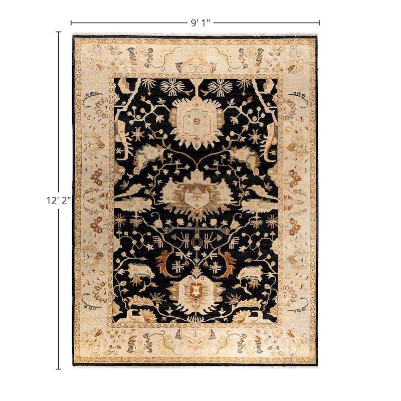 Kashan One-of-a-Kind Handmade Area Rug, Black - 9' 1" x 12' 2"