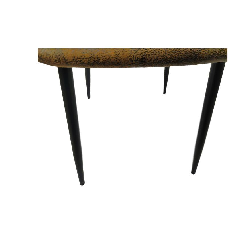 Brown Suede Metal Mid-Century Modern Dining Chairs Set of 4 - 16.53" L x 18.5" W x 33.5" H