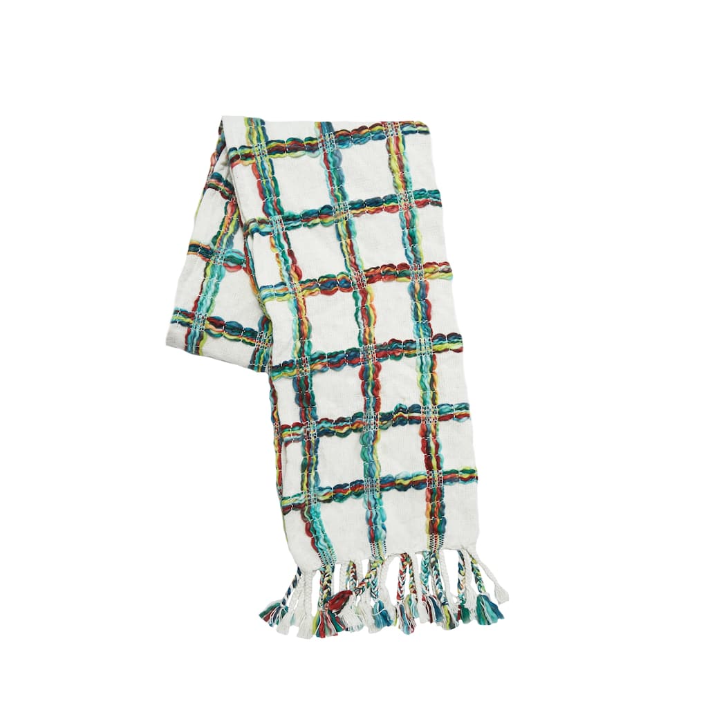 50" x 60" Mimi Winter Cotton Woven Throw Blanket with Fringe, All Seasons Decor