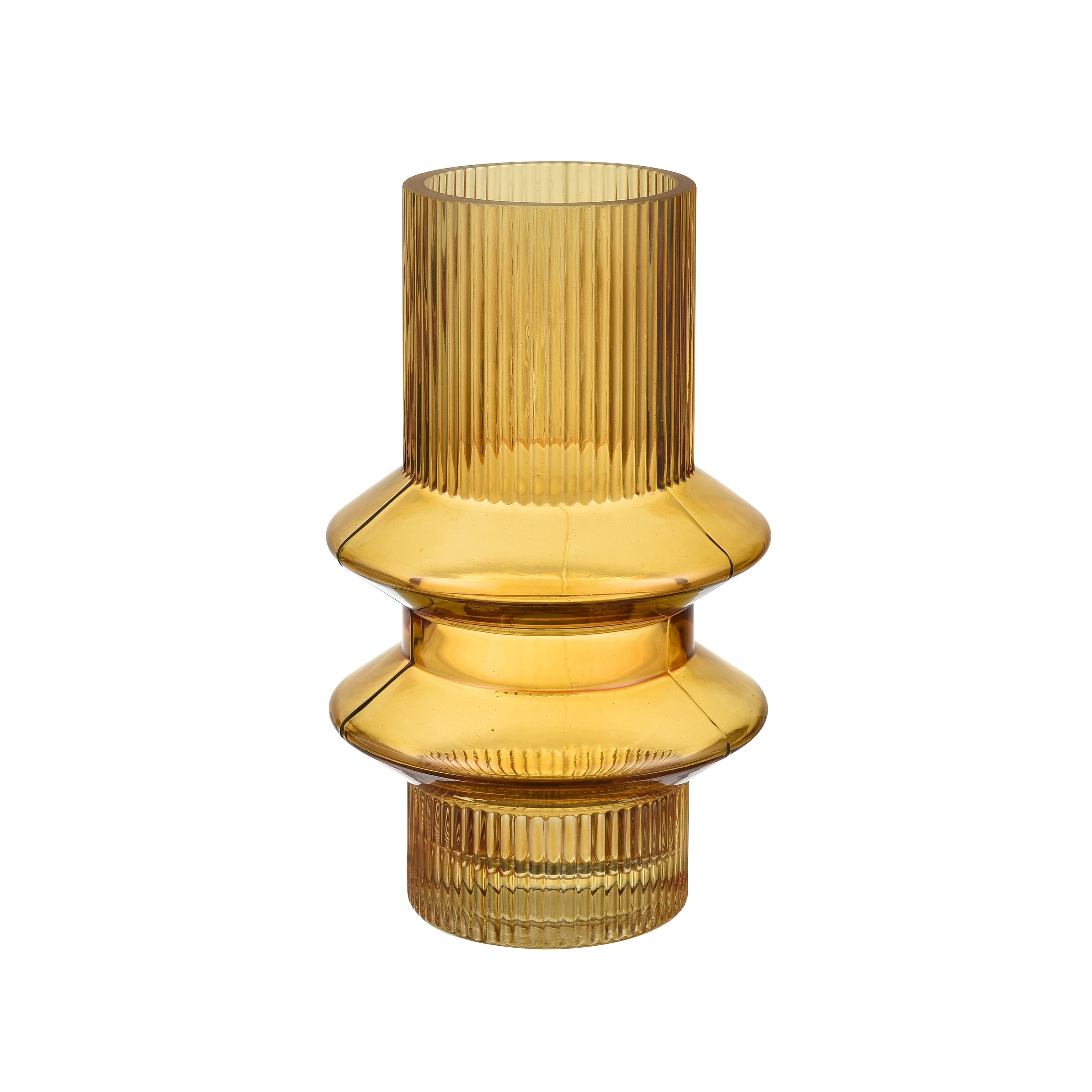 Atlas Cenon Golden Ochre Cylindrical Vase