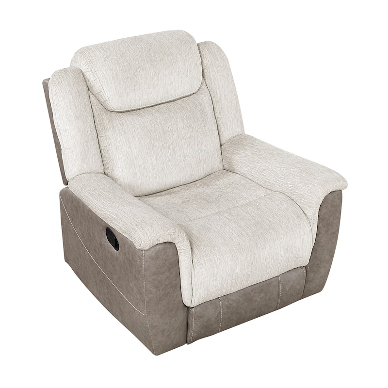 Nadalia 40" Chenille and Microfiber Manual Recliner - Tab Pull Motion