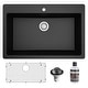 preview thumbnail 1 of 57, Karran QT-812 Top Mount 33 in. Large Single Bowl Quartz Kitchen Sink Kit Black