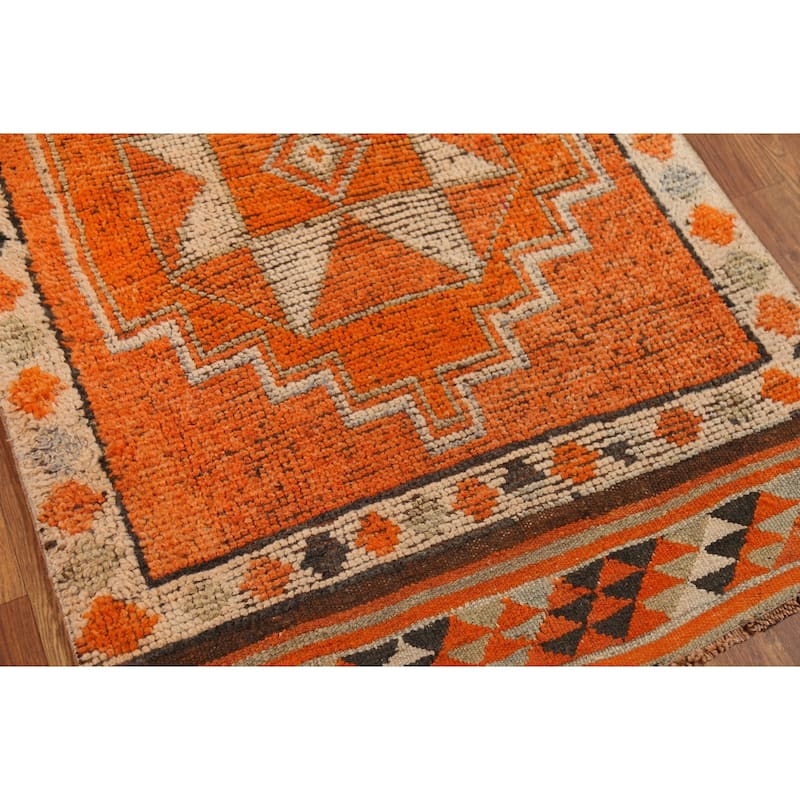 Anatolian Oriental Vintage Runner Rug Handmade Wool Carpet - 2'11"x 11'2"