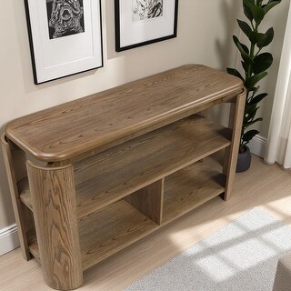 52 inch Wood Sofa Table with Open Shelves, Rectangular Top, and Sleek ...