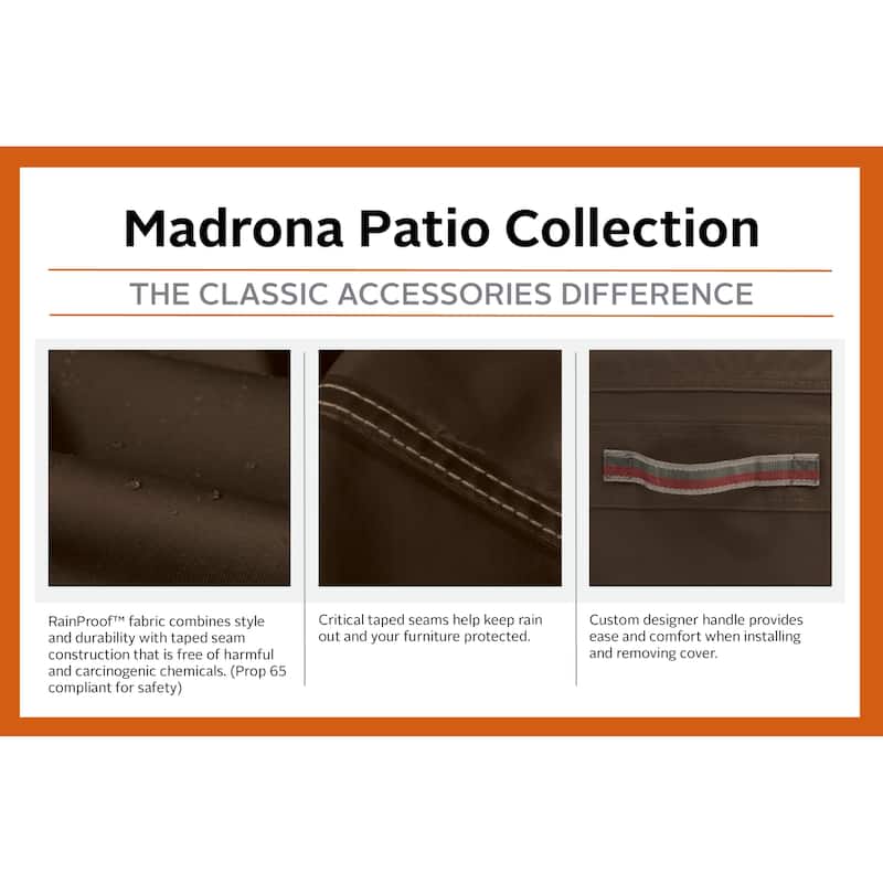 Classic Accessories Madrona Waterproof 25.5 Inch High Back Patio Chair Cover