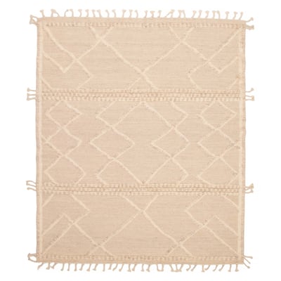 ECARPETGALLERY Hand-knotted Tangier Cream Wool Rug - 8'2 x 9'11