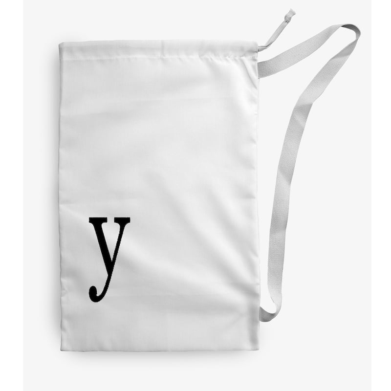 Modern Monogram Laundry Bag - 28" x 36" - White/Black