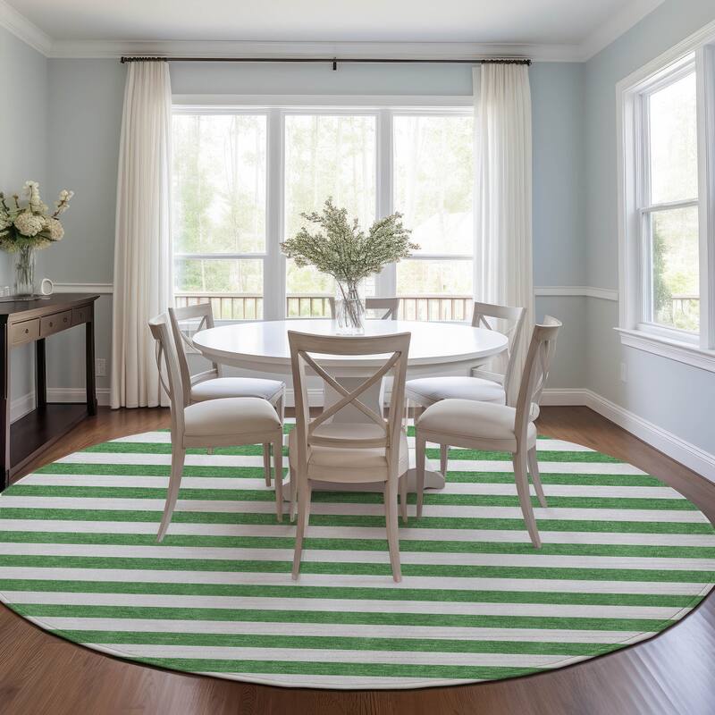 Jalu Stripe Weather Resistant Versatile Elegance Outdoor Rug