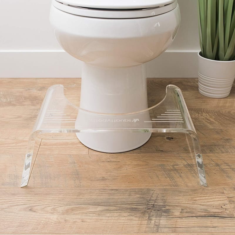 Squatty Potty Ghost Acrylic Toilet Stool, 7 Inch Bathroom Squatting Poop Stool for Potty Assistance - Clear