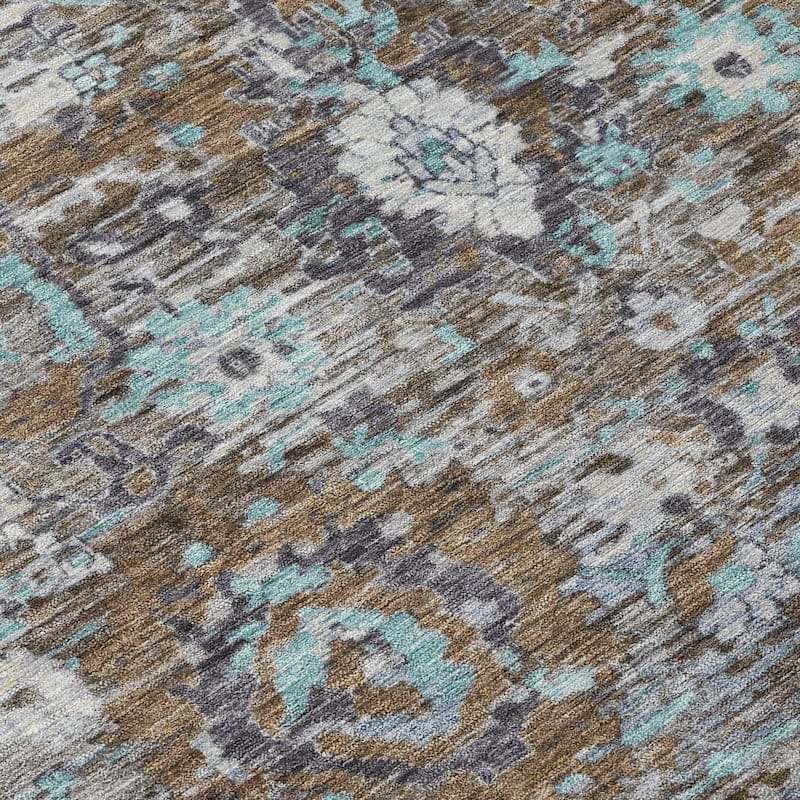 Machine Washable Indoor/ Outdoor Vintage Traditional Chantille Rug