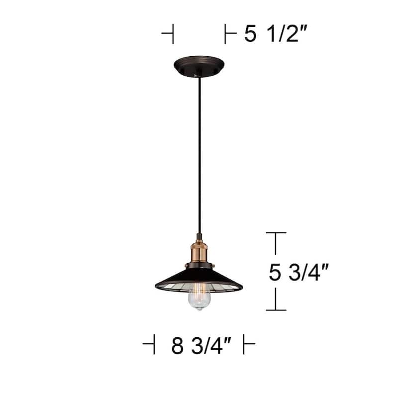 Urban Oil Rubbed Bronze Mini Pendant 8 3/4" Wide LED Fixture - 8" x 120"